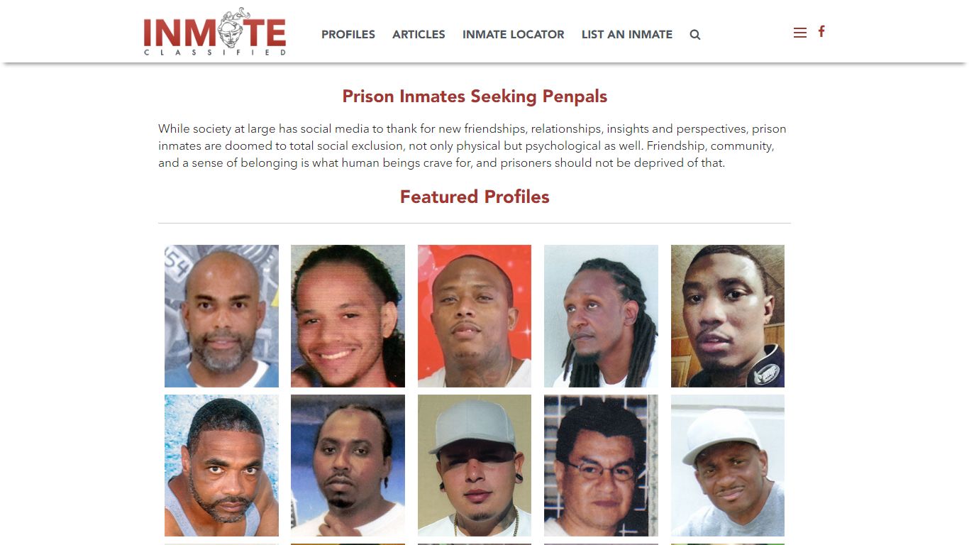 Prison Inmates Seeking Penpals | INMATE Classified Penpals in Prison